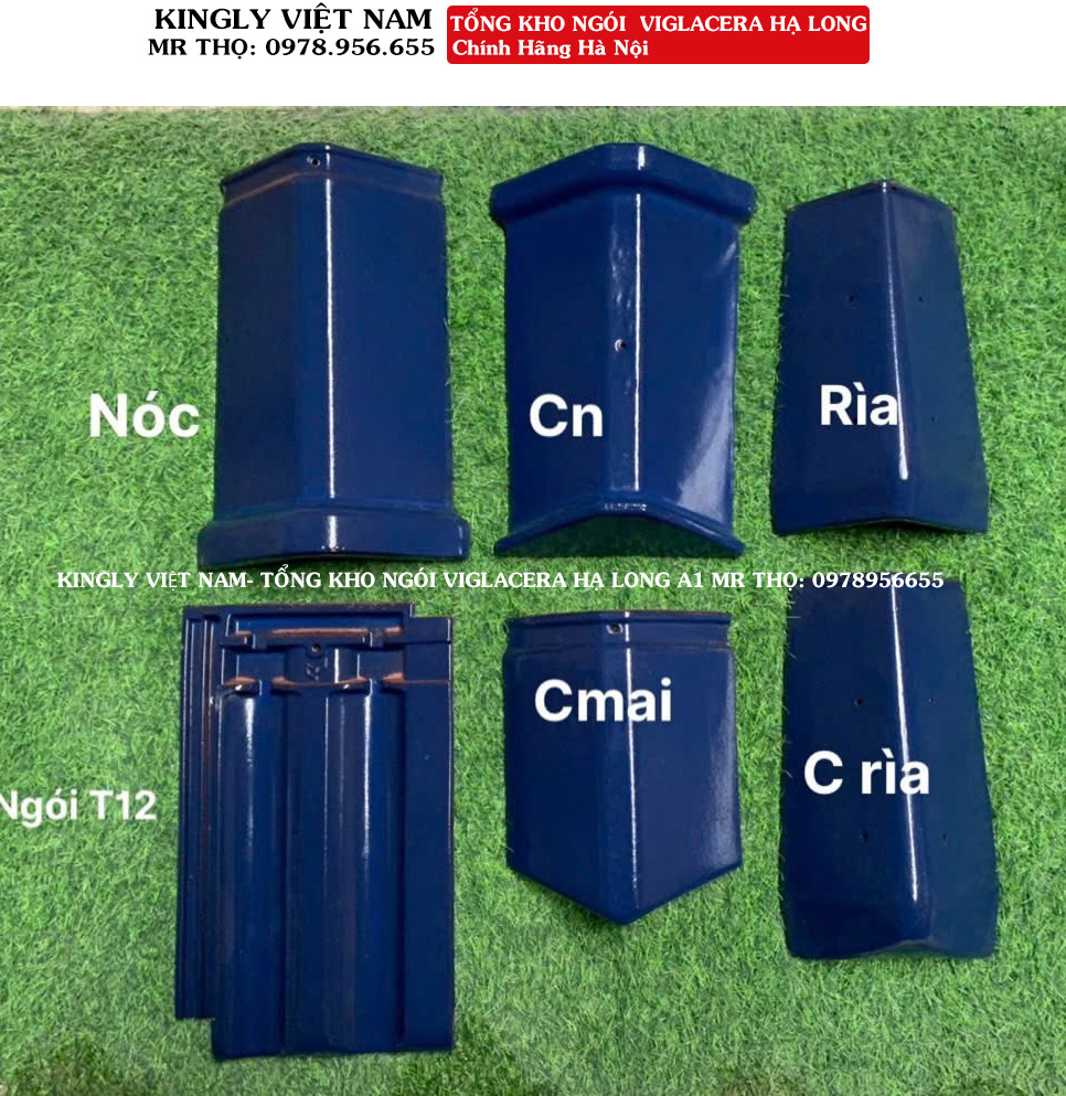 Ngói Sóng Tráng Men Viglacera Hạ Long EURO COTTO T12 Màu xanh